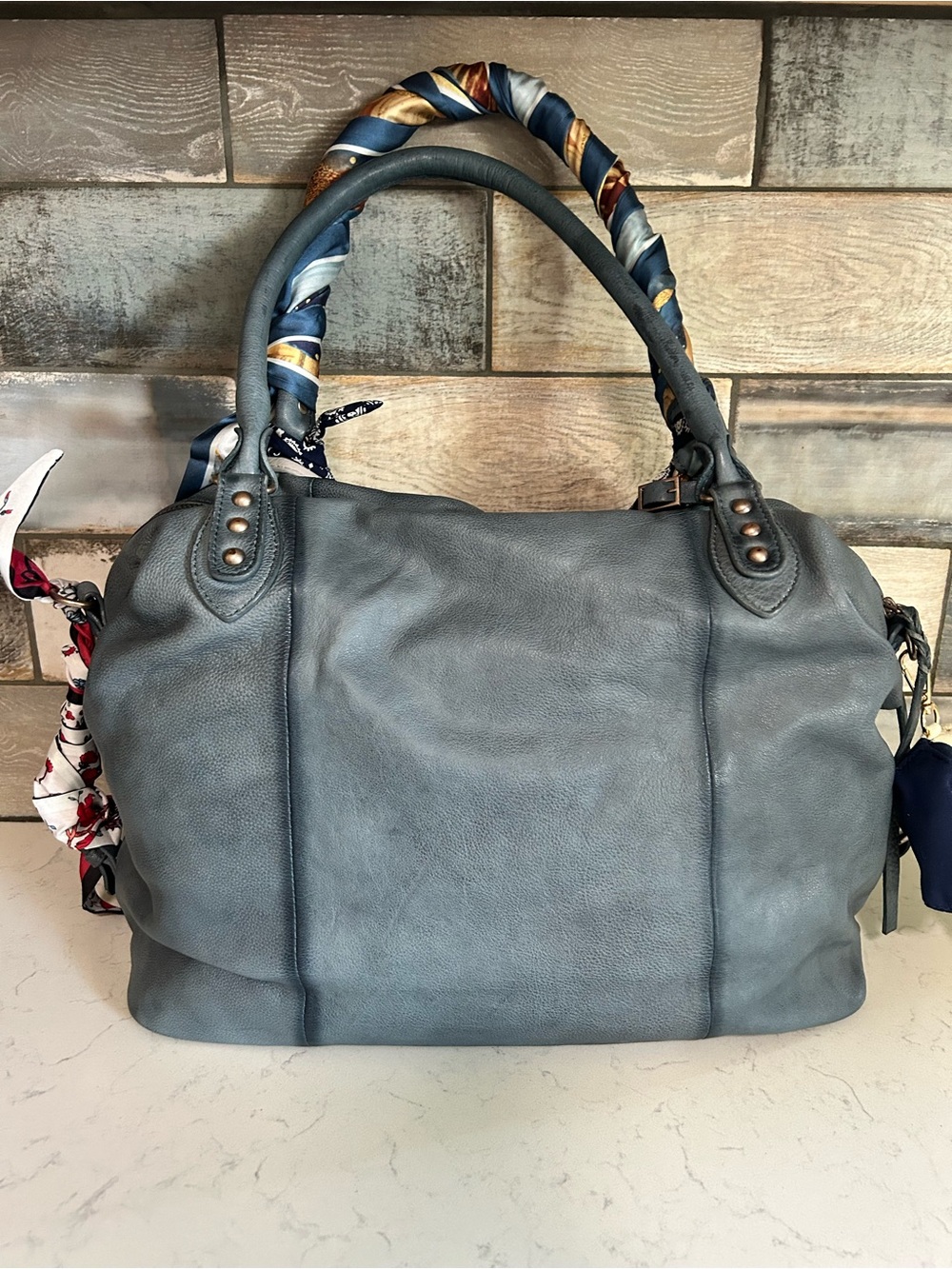 Stormy Seas We The Free Emerson Tote W/ Micro Emerson, Charms, & Scarves - Picture 14 of 16